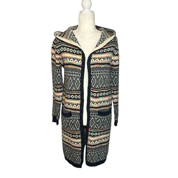 Monteau hooded Intarsia duster cardigan - XS - Picture 2 of 8